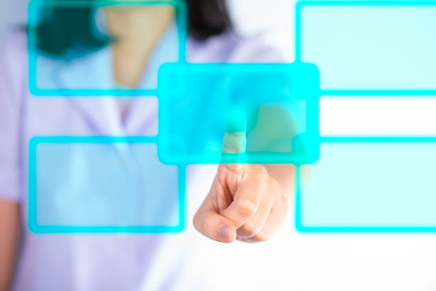 istock Nurse pressing modern buttons show technology of medical 474864322