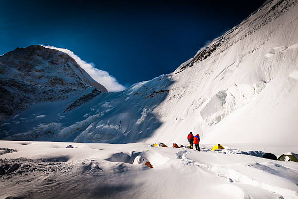 istock Tents in first camp on Chan Tengri route 474867000