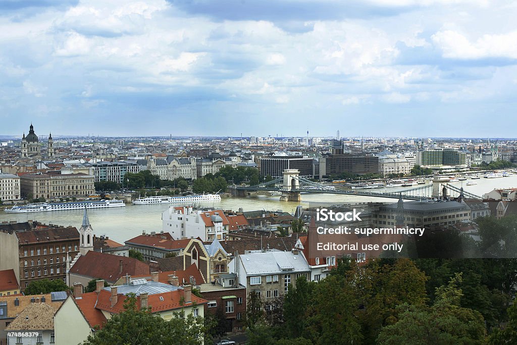 Vista del lato di Pest di Budapest - Foto stock royalty-free di Acqua