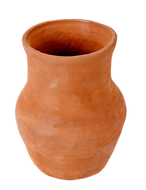 istock Handmade clay jug without cover isolated on white 474872314