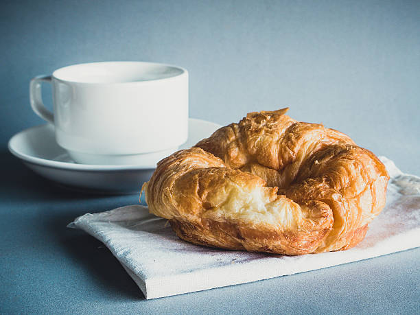 istock breakfast with croissants, cup of black coffee 474876797