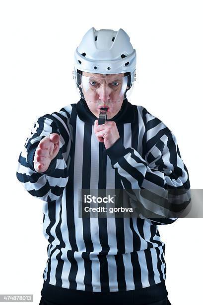 Arbitro Di Hockey Su Dimostrare Un Obiettivo Del Segnale - Fotografie stock e altre immagini di Arbitro