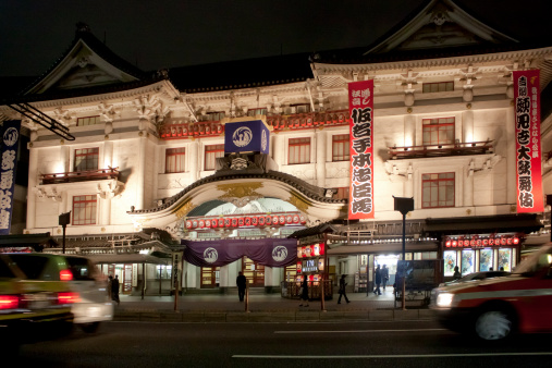 NY. USA. 04.16.2024. Beautiful night view of the Shubert Theater on Broadway showcasing the premiere of the new musical \