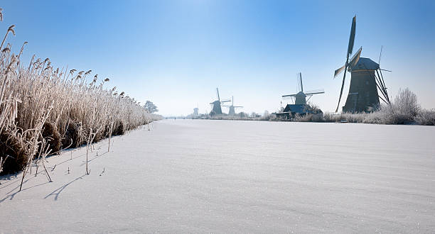 istock frozen canal,near windmills Kinderdijk winter time 474881069