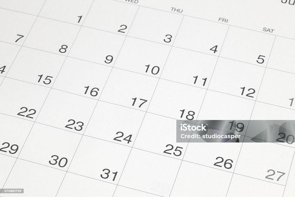 Kalender-Seite - Lizenzfrei Kalender Stock-Foto