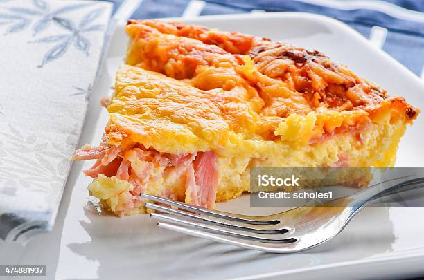 Quiche Lorraine Stock Photo - Download Image Now - Baked, Baked Pastry Item, Blue