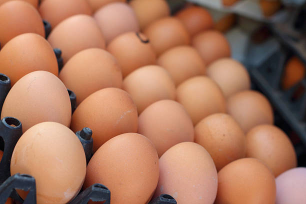istock Eggs on a tray on the market 474886380