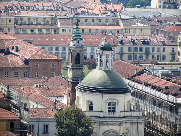 istock Turin panorama from the top under blue sky Italy 474890988