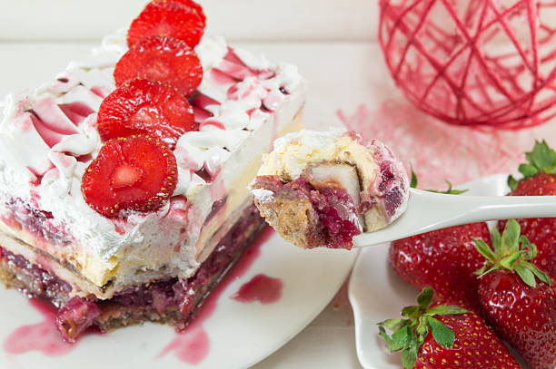 istock Strawberry cake with whipped cream 474893366