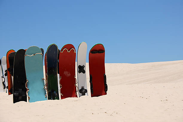 Sandboards and dunes stock photo