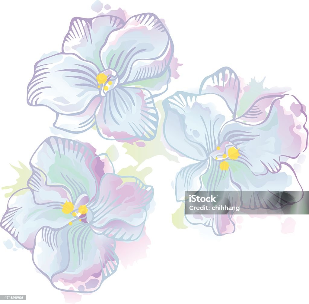 Flores acuarela - arte vectorial de Flor libre de derechos