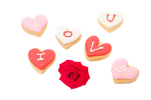 istock Heart shaped cookies decorated fancy icing 474900127