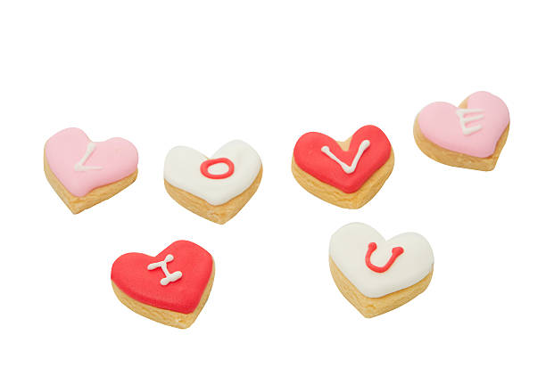 istock Heart shaped cookies decorated fancy icing 474900141