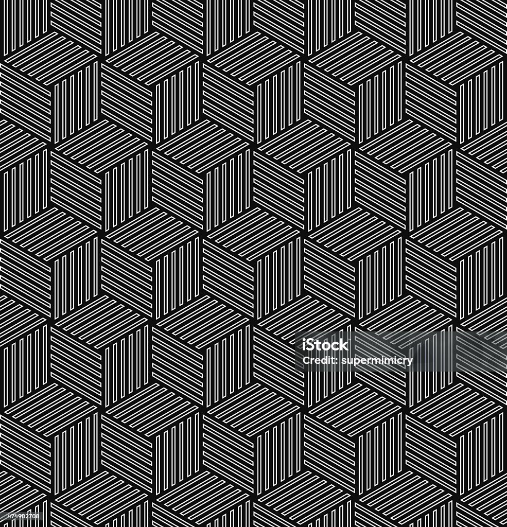 Cube Grid Pattern Cube Grid Pattern Of Slim Lines Stock Illustration - Download Image Now ...