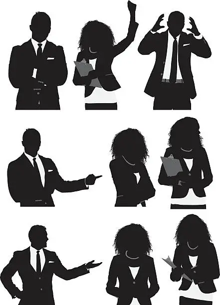 Vector illustration of Business people in various actions