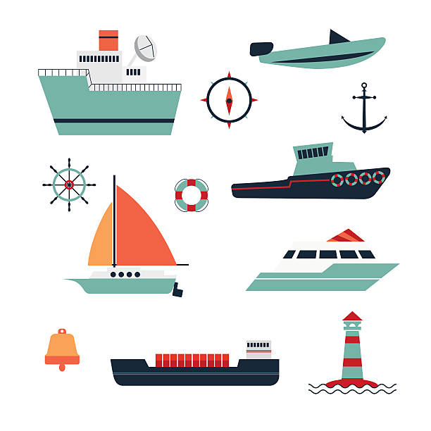 ilustrações, clipart, desenhos animados e ícones de boat- navio - fishing industry fishing nautical vessel buoy