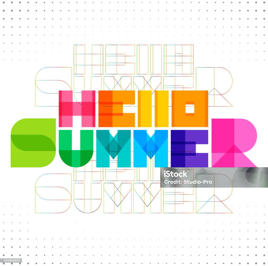 Hola fondo de verano - arte vectorial de Hello Summer - Expresión en inglés libre de derechos