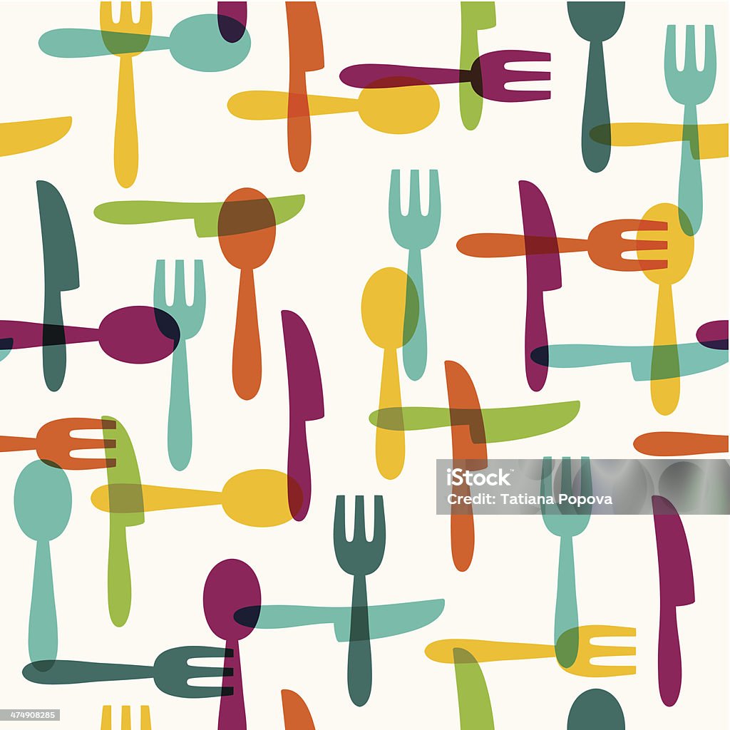 Seamless kitchen pattern Seamless pattern with color kitchen items. Vector illustration Pattern stock vector