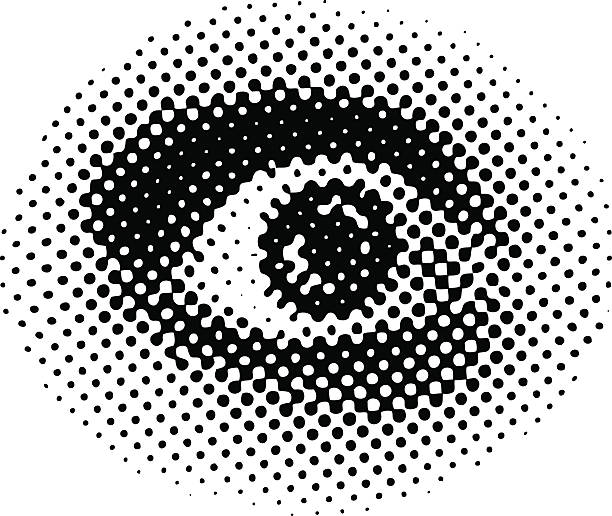 ilustrações de stock, clip art, desenhos animados e ícones de olho aterrorizado. padrão de meio-tom ponto. - close up of iris