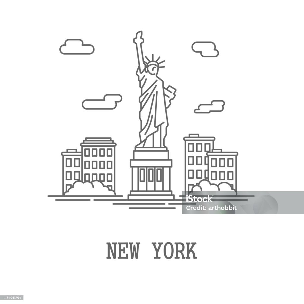Dessin De New York Facile A Faire Dessin Silhouette De La Ville De New York Vecteurs libres de droits et plus d'images vectorielles de 2015 - 2015, Adulte, Architecture - iStock