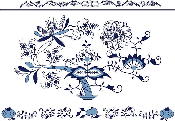 Blue-onion decor vector art illustration