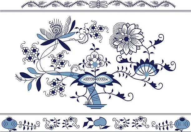 Vector illustration of Blue-onion decor