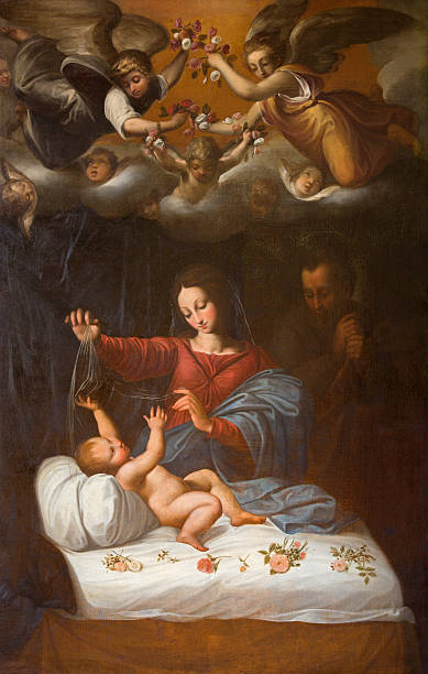 istock Rome - Madonna of the Roses painting 474917800