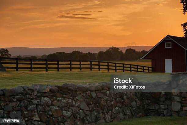 Peaceful Rural Scene At Dawn Stock Photo - Download Image Now - 2015, Agricultural Field, Agriculture