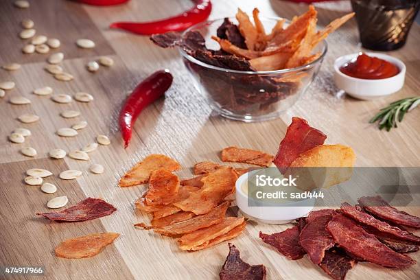 Meat Chips Stock Photo - Download Image Now - 2015, Beef, Chopped Food