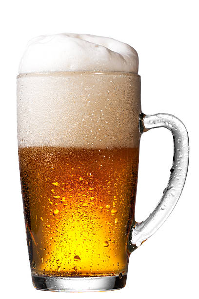 istock Mug beer with cap of foam isolated on white background 474920688