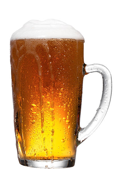 istock Mug beer with cap of foam isolated on white background 474920692