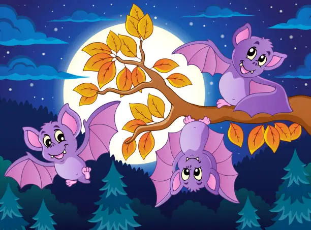 Vector illustration of Bats theme image 5