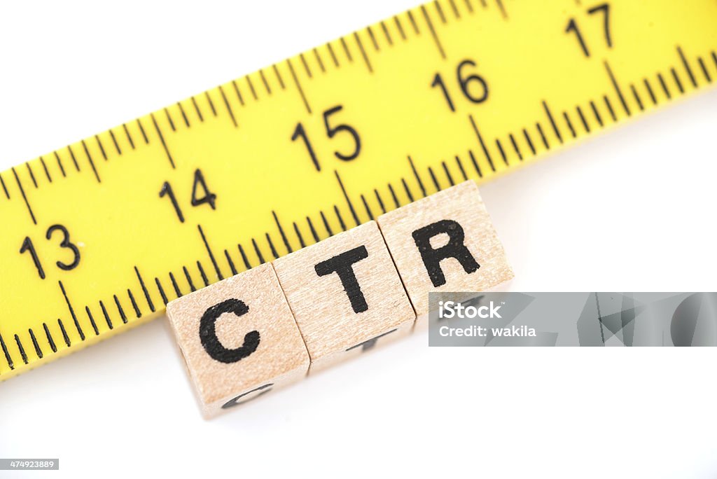 measurement of ctr measurement of ctr. Click through rate measurement in online marketing. E-Mail Stock Photo
