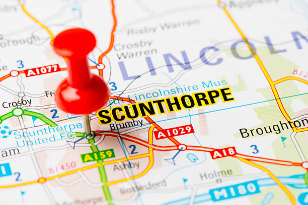 United Kingdom capital cities on map series: Scunthorpe
