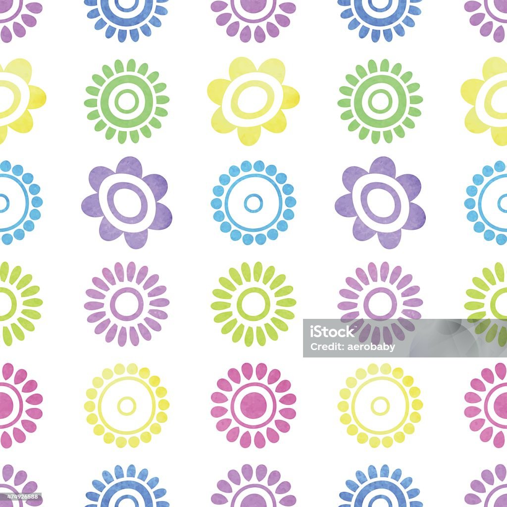 Акварель текстурированной цветы Бесшовный фон яркий цветной - Векторная графика 2015 роялти-фри