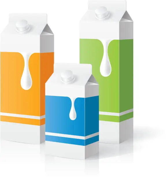 Vector illustration of Milk boxes