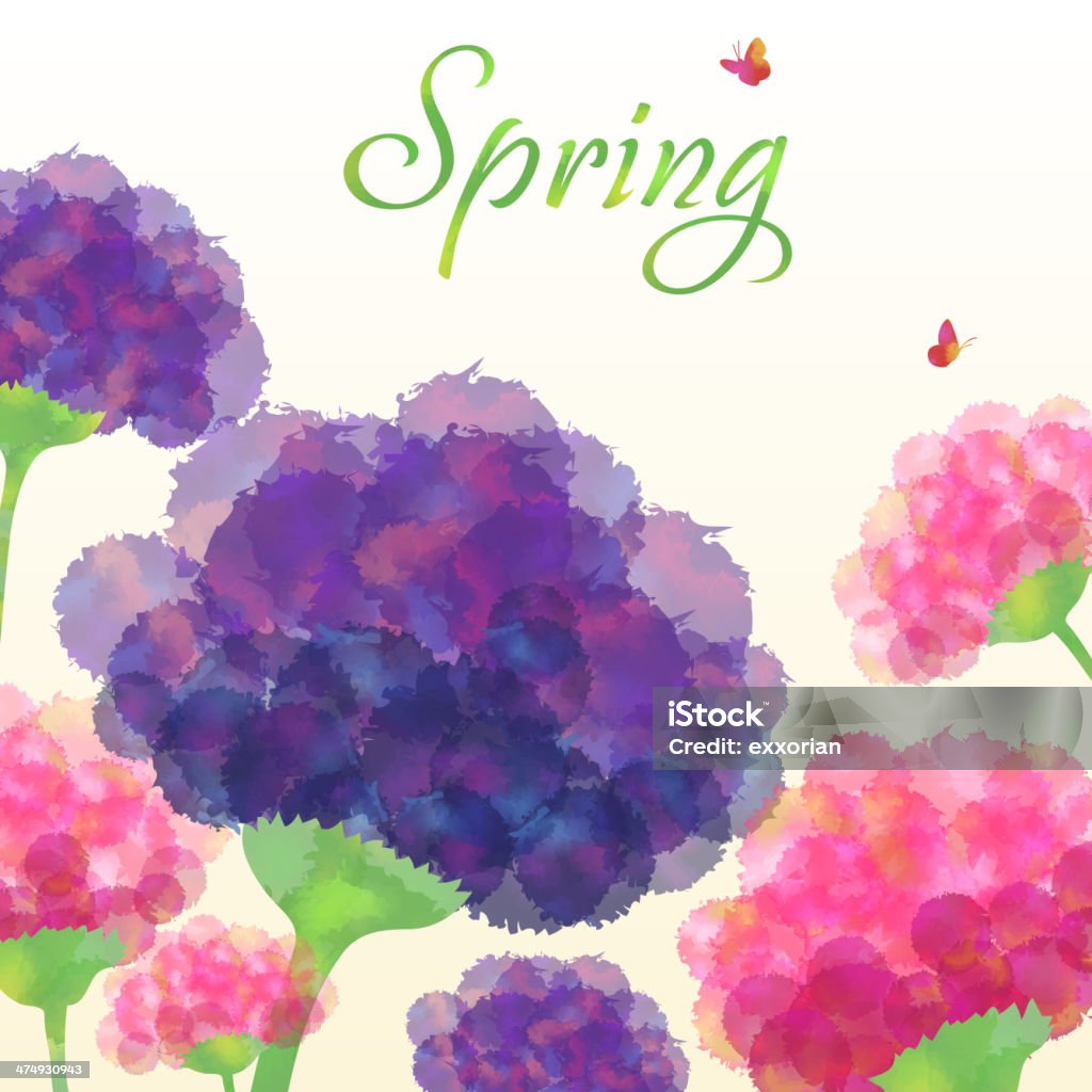 Whimsical Spring Floral Background Spring Floral Background Hydrangea stock vector