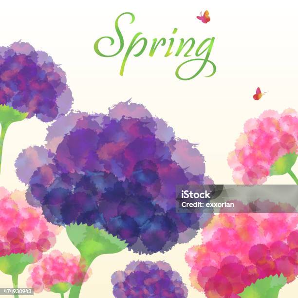 Whimsical Spring Floral Background Stock Illustration - Download Image Now - Hydrangea, Vector, Abstract