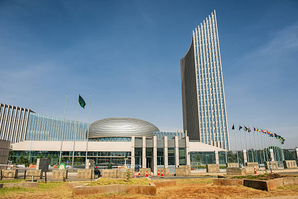 African Union's headquarters building in Addis Ababa, Ethiopia Addis Ababa, Ethiopia - May 1, 2015 : The African Union's headquarters building in Addis Ababa. ethiopia photos stock pictures, royalty-free photos & images