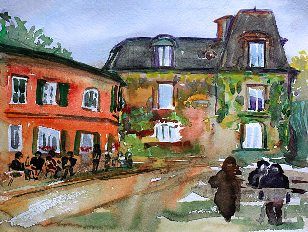 80+ Watercolor Painting Of The Montmartre In Paris Stock Photos