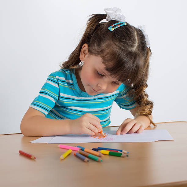 istock Little girl draws 474935700