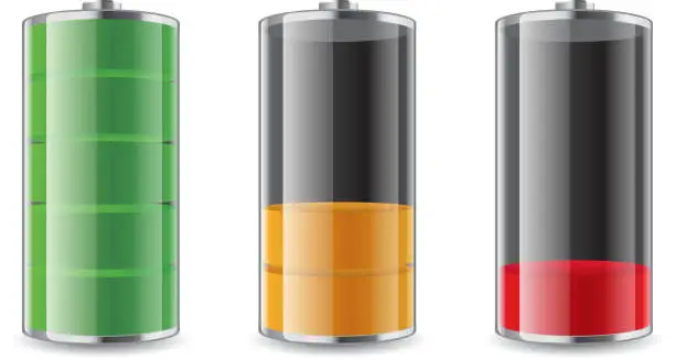 Vector illustration of Battery symbols