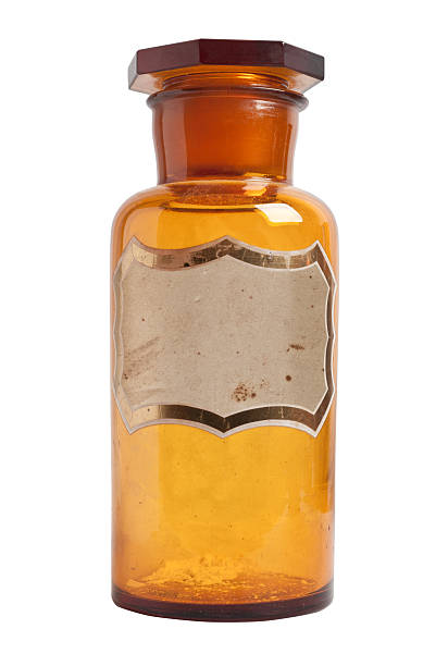 istock Old fashioned drug bottle with label, isolated. 474938812