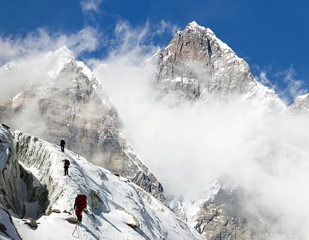 istock group of climbers on mountains montage to mount Lhotse 474939012
