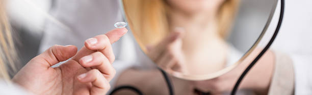 Close-up of contact lens