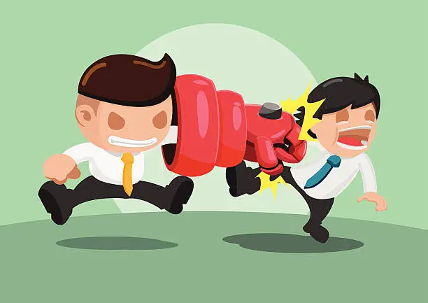 Vector illustration of Man iron punch  Attack Strong Vector