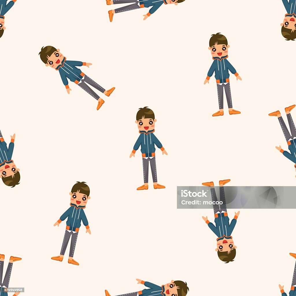 Cartoon Boy Pattern Boy Man Cartoon Seamless Pattern Stock Illustration - Download Image ...