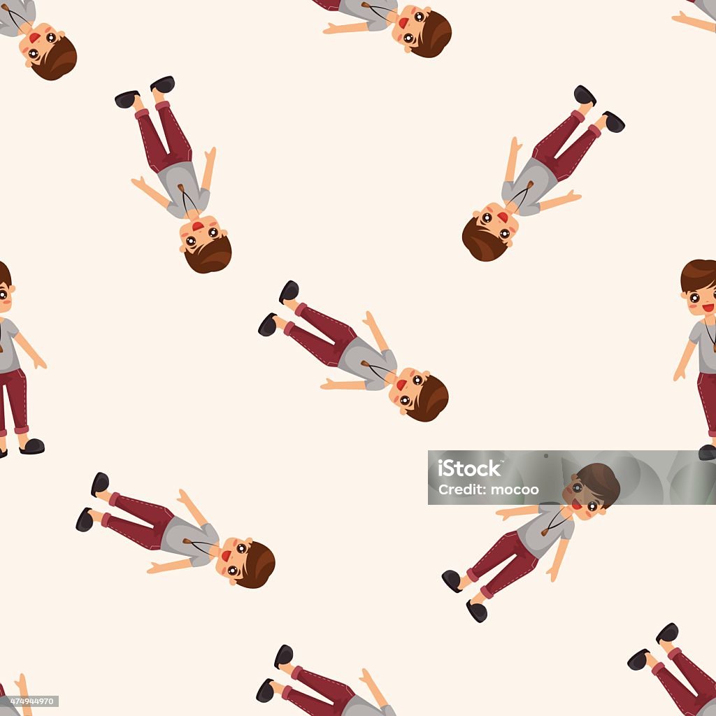 Cartoon Boy Pattern Boy Man Cartoon Seamless Pattern Stock Illustration - Download Image ...