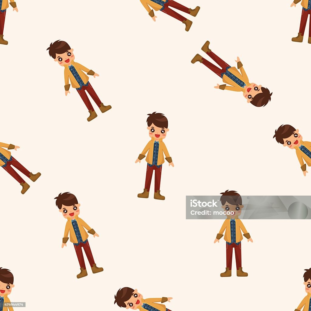 Cartoon Boy Pattern Boy Man Cartoon Seamless Pattern Stock Illustration - Download Image ...
