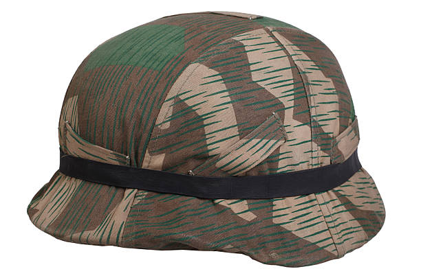 istock camouflaged nazi german helmet with protective goggles 474945284